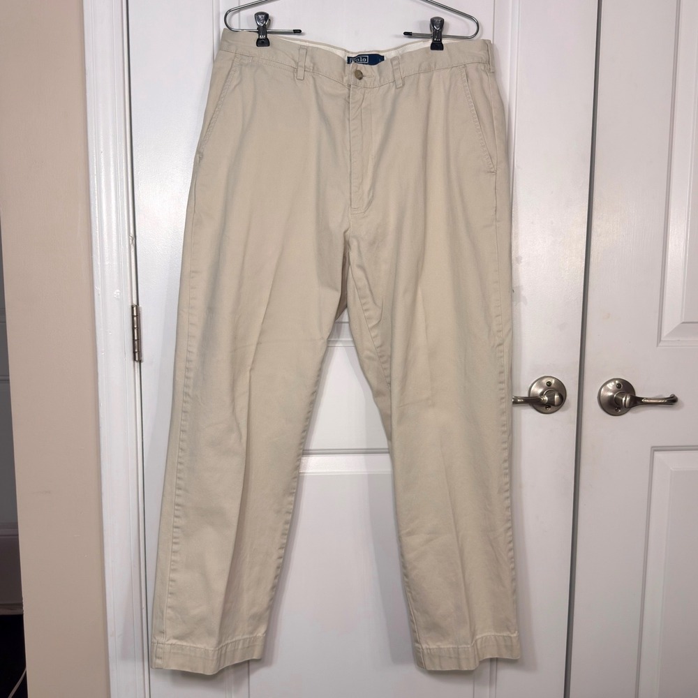 Polo Ralph Lauren Classic Chino Pants Tan Khaki Cotton Straight Leg 36x30